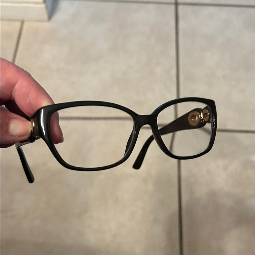 Dior Black Women's Glasses with Gold Accents